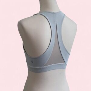 Lululemon Light Grey/White Racerback Sports Bra Size 6